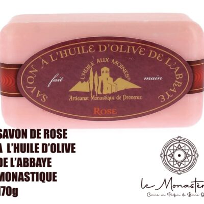SAVON DE ROSE A L'HUILE D'OLIVE DE L'ABBAYE MONASTIQUE 170g